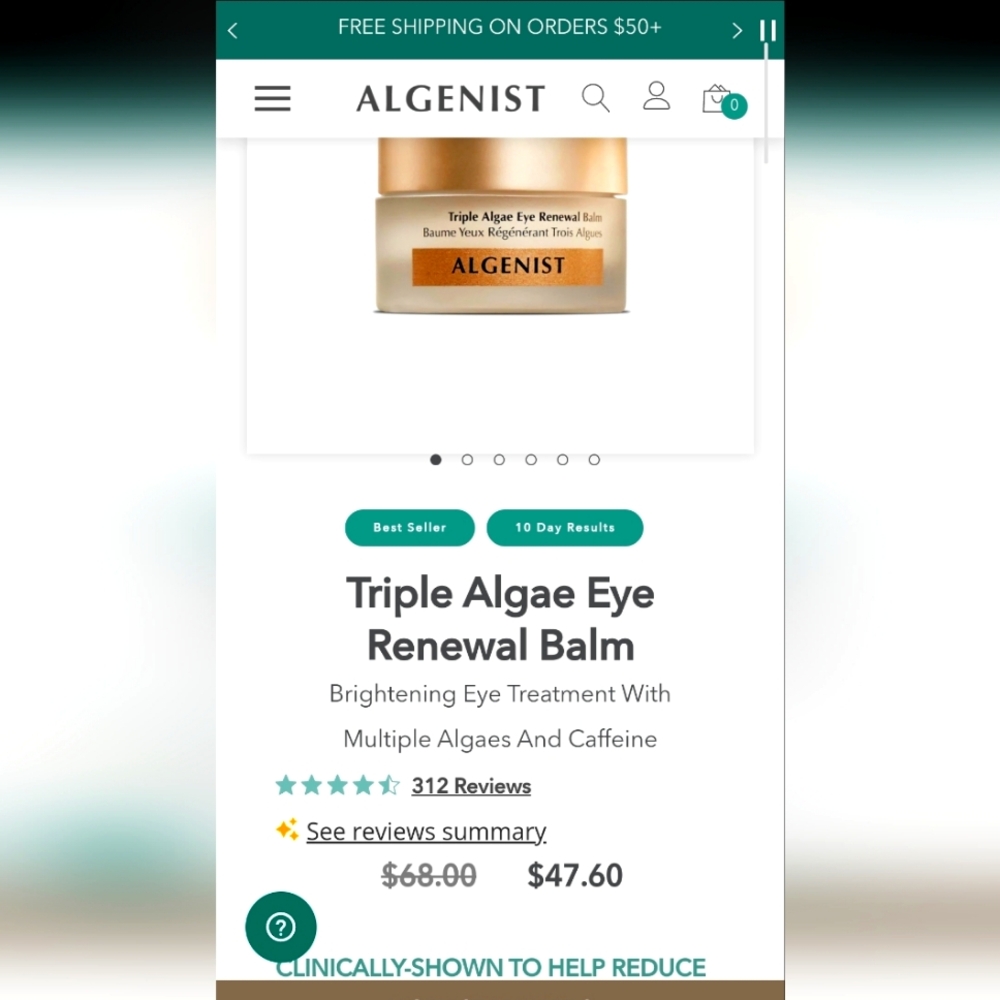 Algenist Triple Algae Eye Renewal Balm